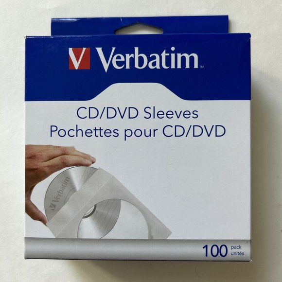 Verbatim Disc CD/DVD Cover Case Paper Sleeves White Envelope Clear Window NEW - Picture 1 of 2